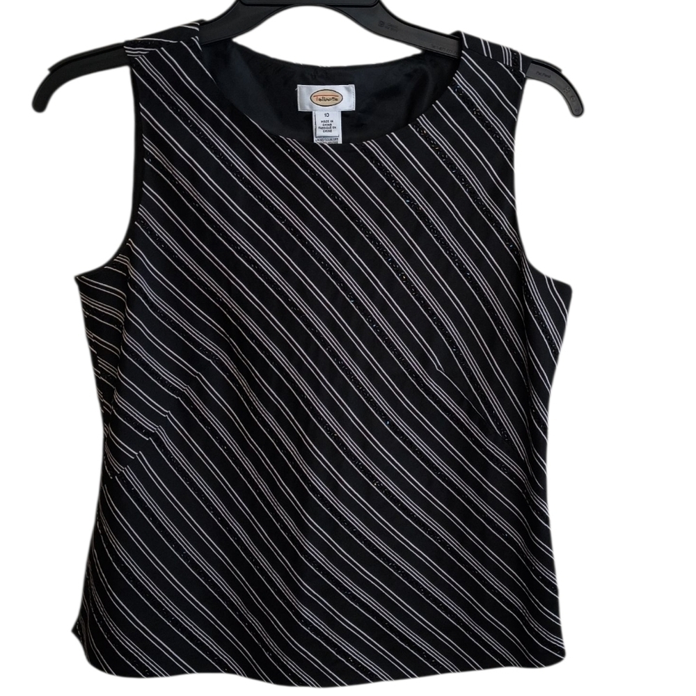 NWT Talbots Beaded Silk Sleeveless Blouse Size 10